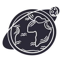 Earth and Moon Doodle: A simple yet evocative doodle depicting the Earth and Moon in orbit, perfect for educational materials, websites, or presentations on astronomy and space exploration.