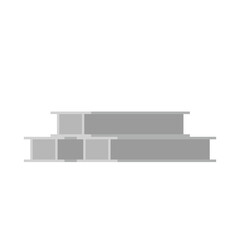 Stack of pipes, isolated realistic pile of metal parts for building and industry construction. Pipelines and piping technologies