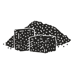 Illustration of Raw Sugar Cubes: A minimalist, high-contrast illustration showcases an arrangement of raw sugar cubes, hinting at the simple pleasures of life. 