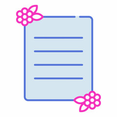 Floral Note: A charming and minimalist illustration of a notepaper adorned with delicate floral accents, perfect for conveying messages of thoughtfulness and beauty. 