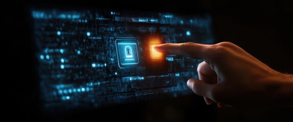 Futuristic Digital Login Interface Cyber Security Username Password Verification Sign Up Protection