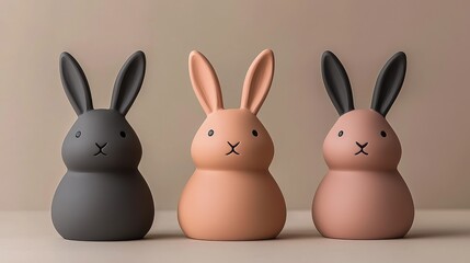 Modern Sculptural Bunny Figurines Ideal for Easter Decor