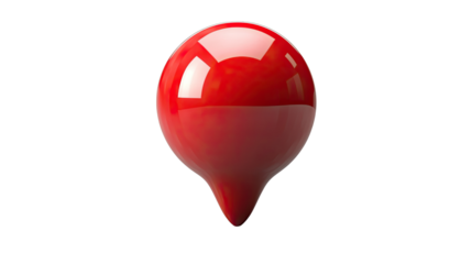 Red Location Pin: A glossy red location pin, symbolizing a point of interest or a specific destination, standing out for its striking color and smooth texture