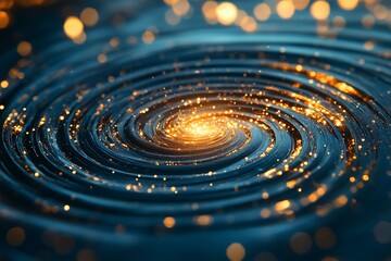 An abstract swirling illustration of bright light in darkness