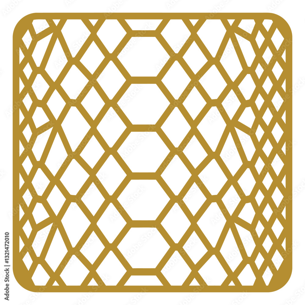 Poster geometric honeycomb pattern: an elegant, geometric honeycomb pattern of interconnected hexagons, pre