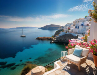 Generated image　海辺の町