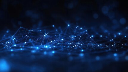 Futuristic Cybersecurity Technology and Digital Data Protection Network with Glowing Connections and Blue Background