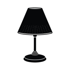 Obraz premium Cute table lamp silhouette vector art illustration
