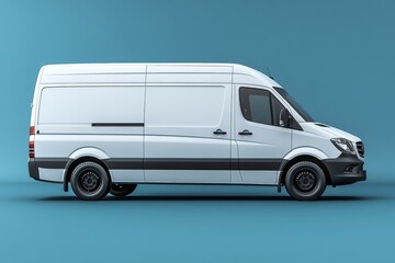 Blank White Delivery Van Profile