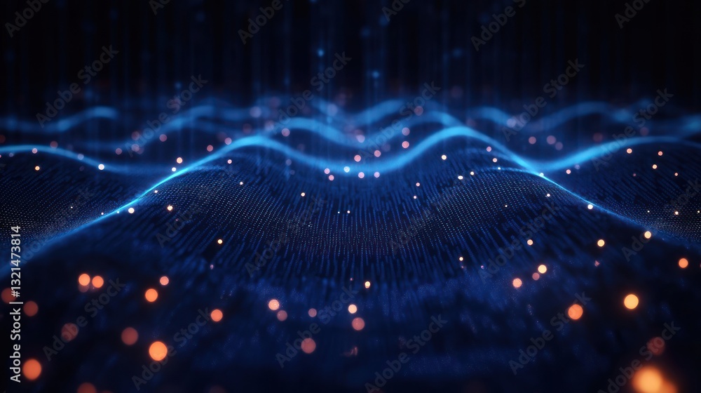 Poster cybersecurity protection for online data with padlock and network connections