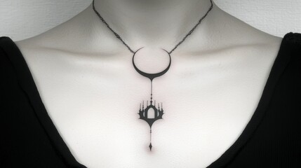 Ce천상의 모스크 실루엣 타투 - 기하학적 영성을 담은 한국적 미니멀 크레센트 아트