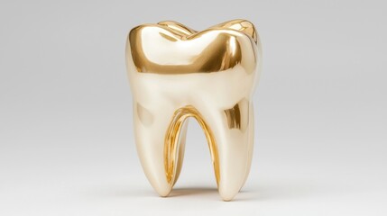 Polished golden tooth
