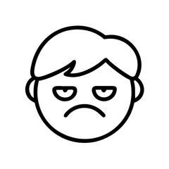 Obraz premium Bored face outline icon