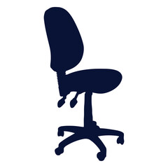 Office Chair Silhouette: A sleek, modern office chair silhouette, perfect for illustrating themes of work, comfort, and design in business and home office settings.
