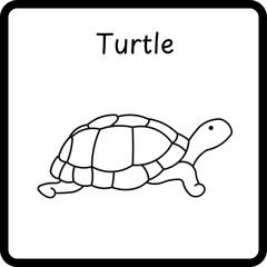 Animals Coloring E Book for Kid - turtle