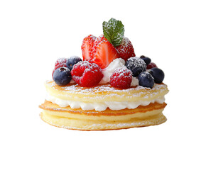 Chocolate Cake With Whipped Cream And Fruits