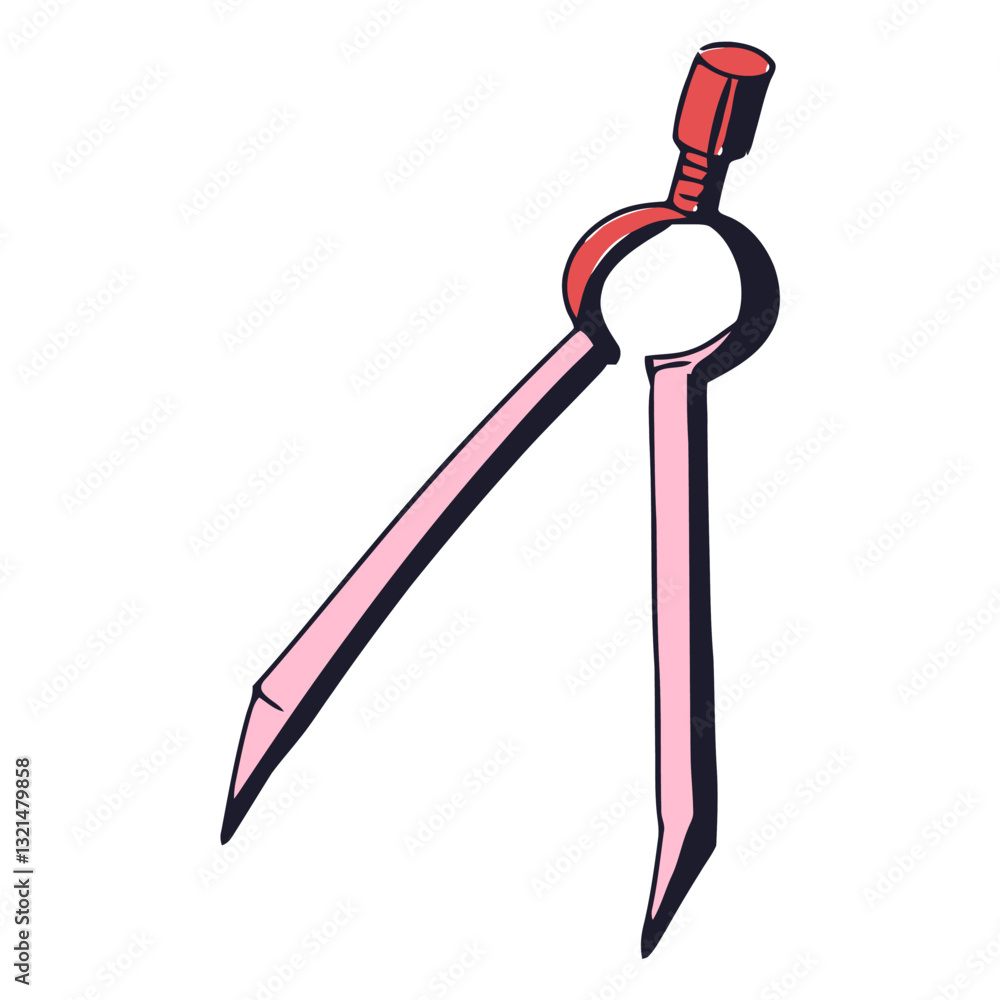 Poster precision tool in a sketch: a simple yet evocative sketch, highlighting a compass in a clear and foc