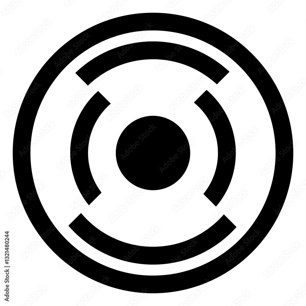 Poster target icon: a simple yet striking graphic design element, featuring concentric circles and a centra