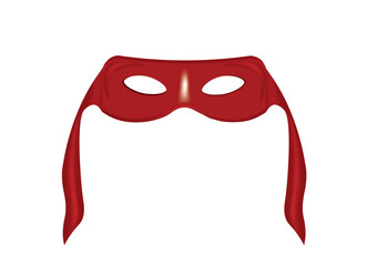 Red zorro mask with transparent eye holes, vector