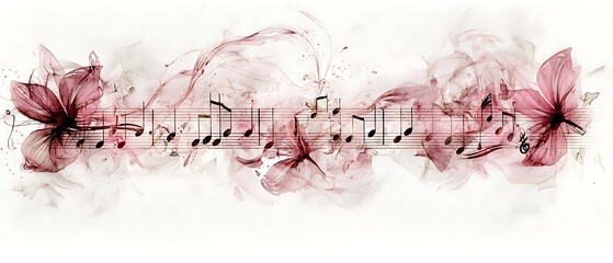Melody blooms floral music notes artwork artistic creation vibrant environment whimsical viewpoint