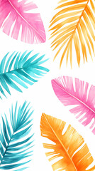 Obraz premium Colorful tropical leaves, summer design