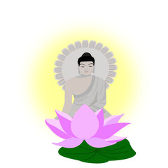 연꽃위에 앉아있는 석가모니