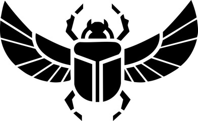 Stylized Scarab Beetle with Spread Wings - Ancient Egyptian Symbol