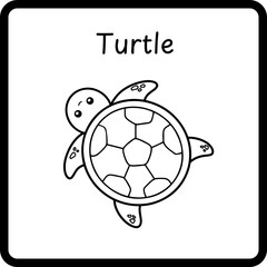 Obraz premium Animals Coloring E Book for Kid - turtle