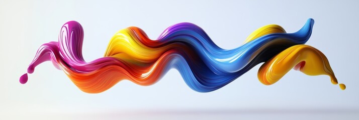 Fototapeta premium Colorful Swirl of Paint Isolated on White Background for Design