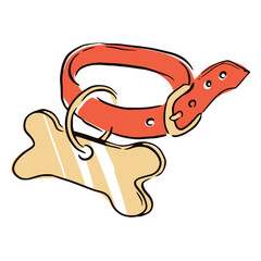 Obraz premium colored dog collar doodle.
