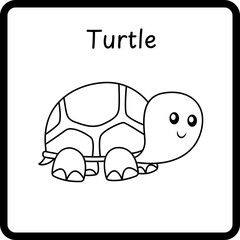 Animals Coloring E Book for Kid - turtle
