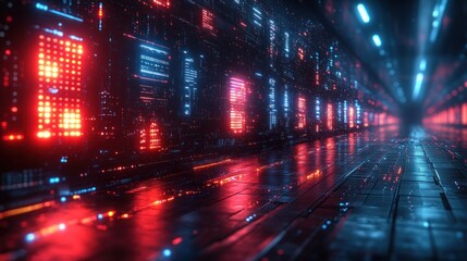 Futuristic Cybersecurity Digital Interface Data Visualization Cyberpunk Aesthetic Cyber Defense Technology