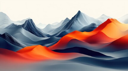 Naklejka premium Abstract digital mountain landscape