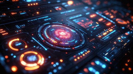 Cybersecurity Digital Interface Concept with Data Analytics and Protection System from Online Threats and Cyber Attacks