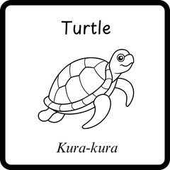 Animals Coloring E Book for Kid - turtle