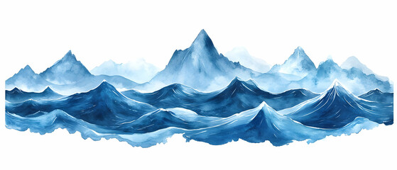 Blue misty mountain range, scenic landscape, nature, wallpaper