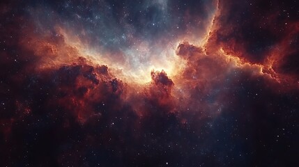 Fototapeta premium A Vivid Cosmic Nebula Presents An Expansive Celestial Display