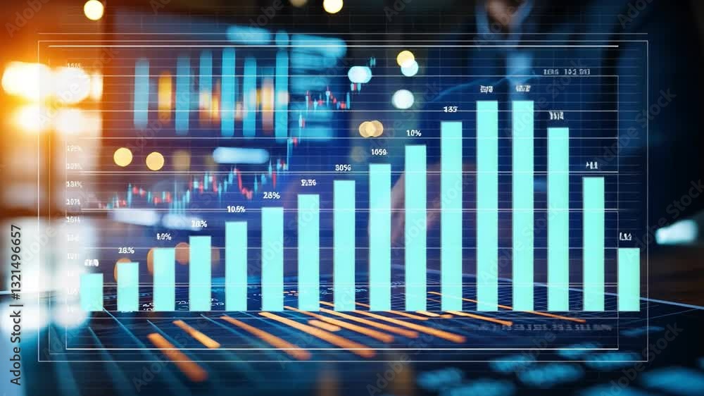Aufkleber business growth analysis exploring financial data and investment strategies through graphs and chart