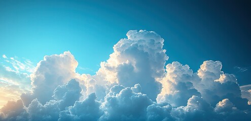 Blue sky background with a clear gradient, no clouds. Abstract, flat blue backdrop for design and decoration.  