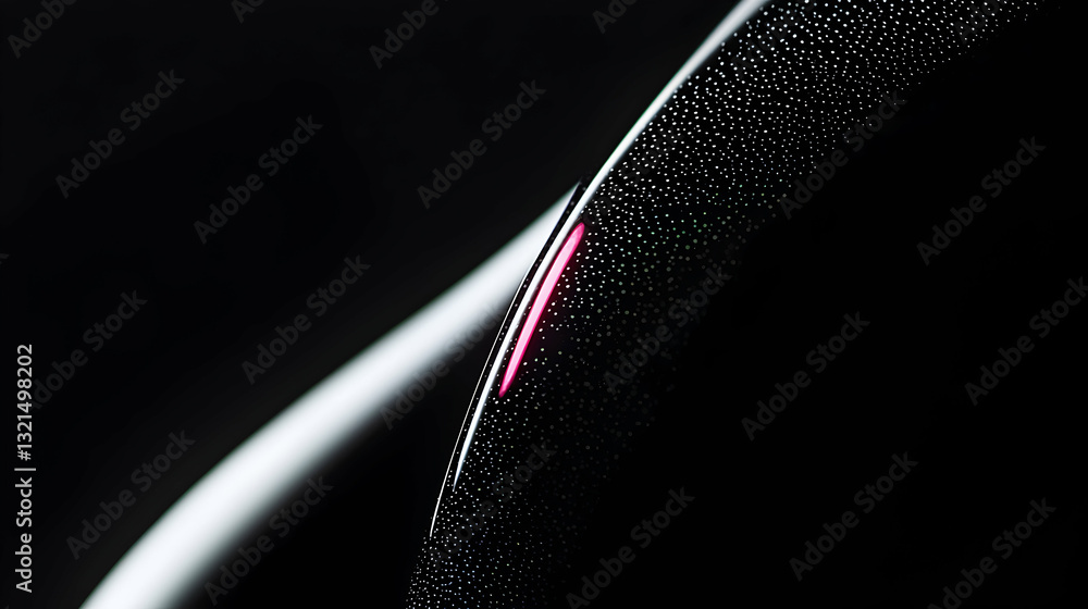 Poster close view of curved surface and a striking illuminated line