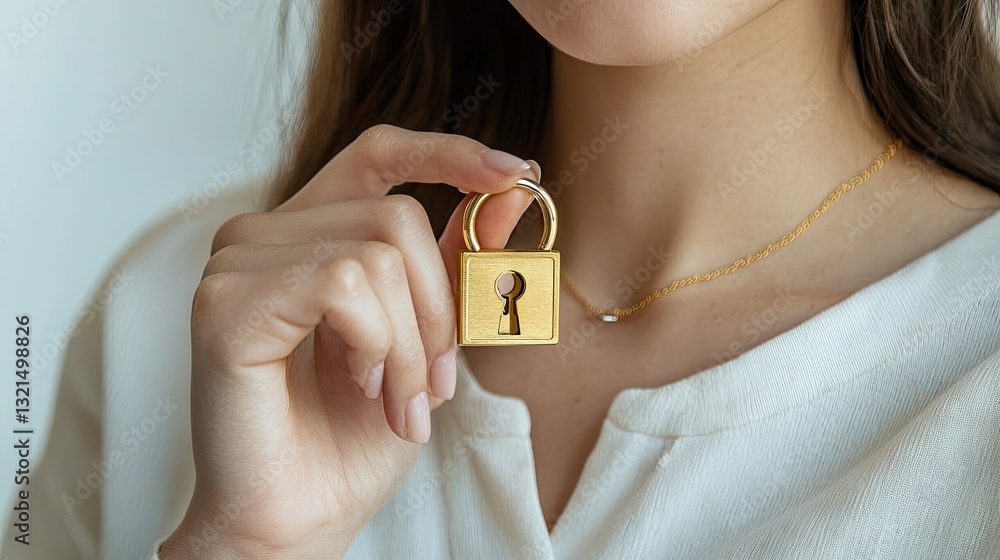 Aufkleber a businesswoman using a smart interface with advanced security and data encryption.
