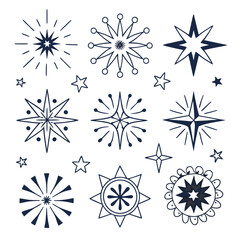 set of snowflakes