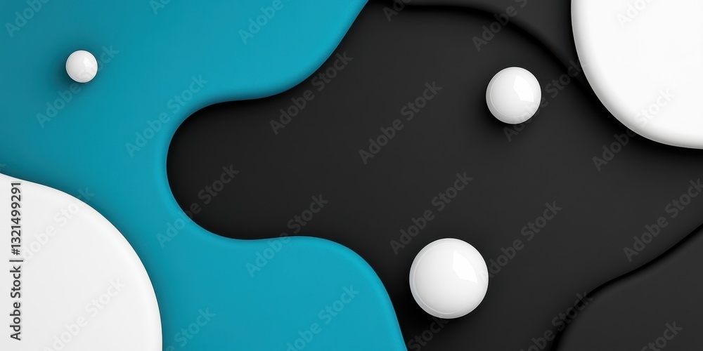 Poster abstract dark teal oil bubble texture with glossy fluid patterns and muted background colors.