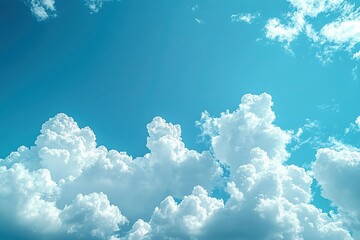 Blue sky background with a clear, gradient, and flat color scheme. Minimalistic, simple, and minimalist design with ample copy space. High-resolution photography.