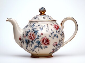 vintage floral porcelain teapot with intricate patterns for tea parties