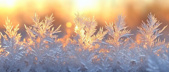 Frosted Ice Crystals at Sunrise