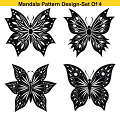 Naklejka premium black and white butterfly, set of butterflies, set of black and white butterflies