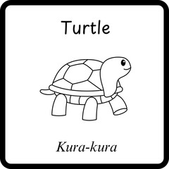 Animals Coloring E Book for Kid - turtle or kura-kura