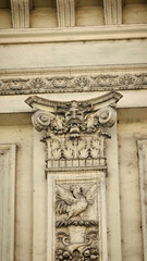 architectural details of old houses in the center of budapest