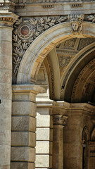 Obraz premium architectural details of old houses in the center of budapest